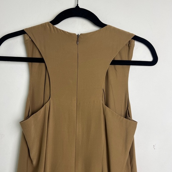NEW Inclan Studio XS Camel Sleeveless Layered Silk Lagenlook Minimalist Dress - Picture 6 of 11